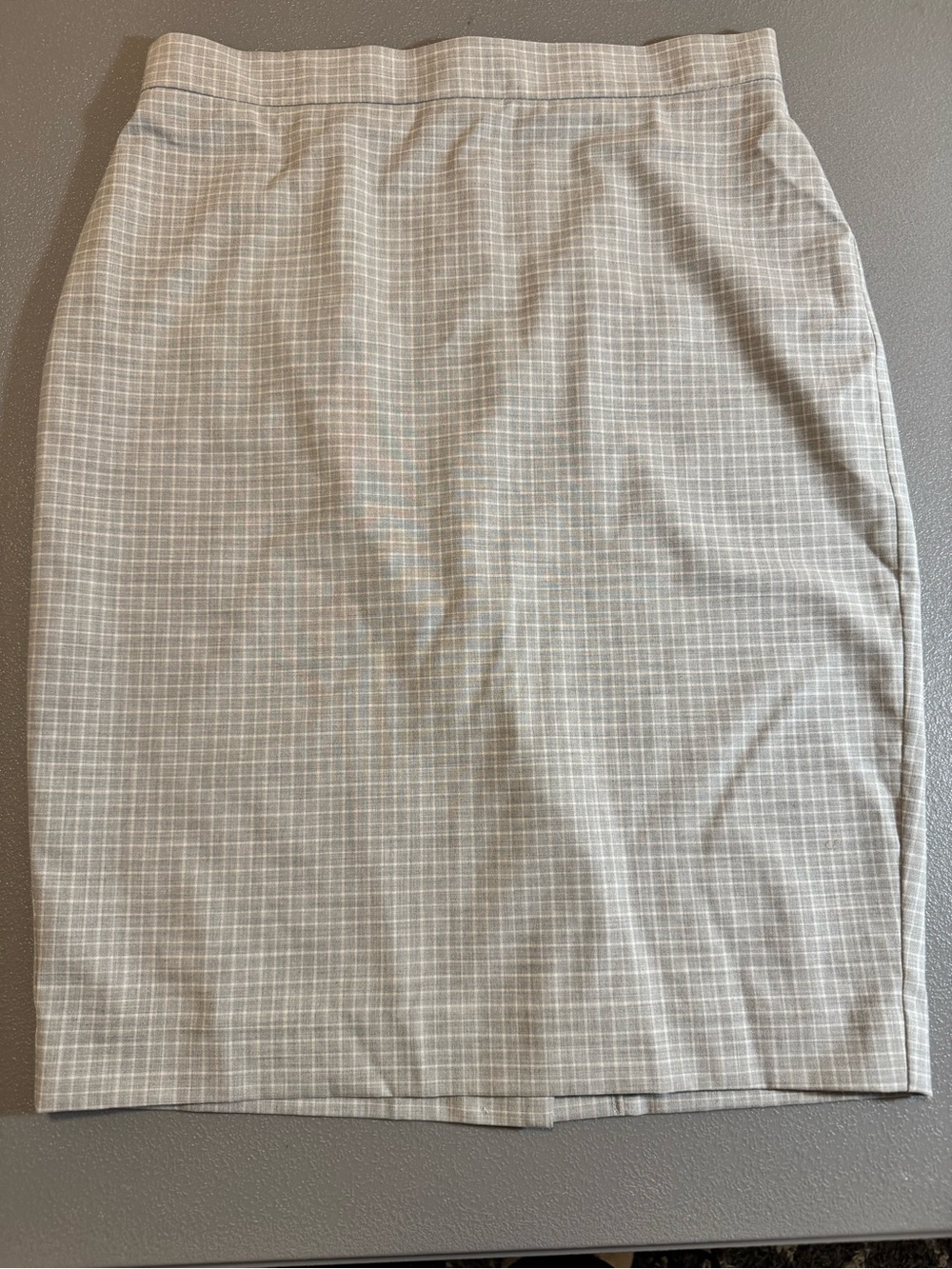 Anne Taylor Gray & White checked Lined pencil Skirt Size 6